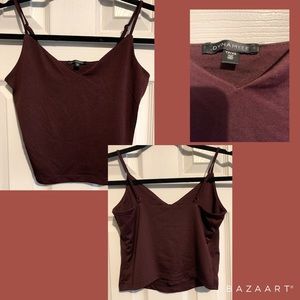 Cropped burgundy sleeveless top